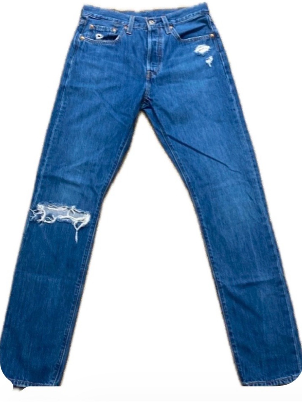 Levi's 501 Premium Button Fly Distressed Women's Jeans.